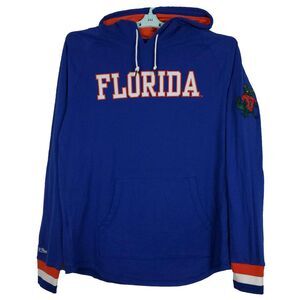 Florida Gators Mitchell & Ness NCAA L‎ Large Hooded Longsleeve Blue Slub NWT
